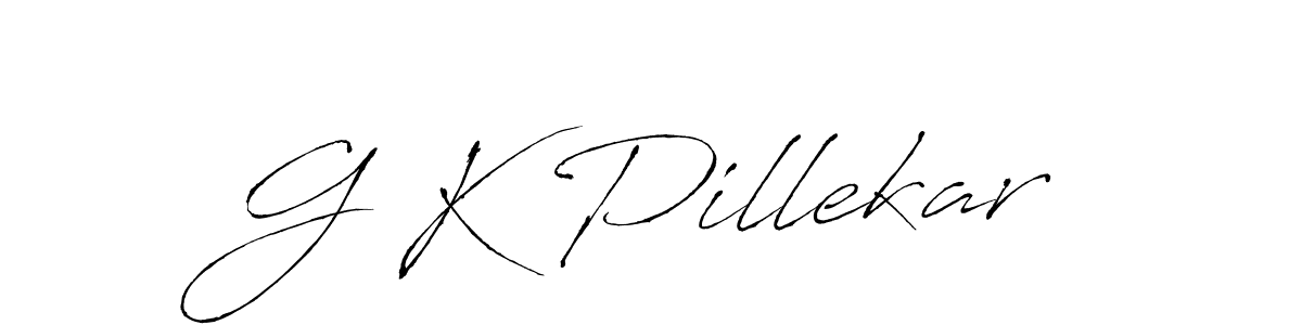 Create a beautiful signature design for name G K Pillekar. With this signature (Antro_Vectra) fonts, you can make a handwritten signature for free. G K Pillekar signature style 6 images and pictures png