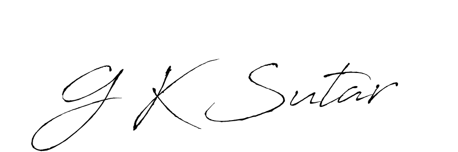 How to make G K Sutar signature? Antro_Vectra is a professional autograph style. Create handwritten signature for G K Sutar name. G K Sutar signature style 6 images and pictures png