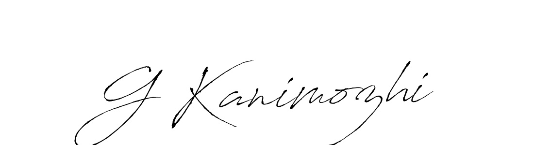 Design your own signature with our free online signature maker. With this signature software, you can create a handwritten (Antro_Vectra) signature for name G Kanimozhi. G Kanimozhi signature style 6 images and pictures png