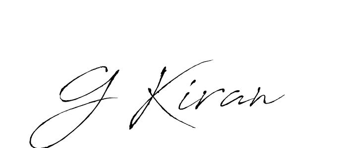 The best way (Antro_Vectra) to make a short signature is to pick only two or three words in your name. The name G Kiran include a total of six letters. For converting this name. G Kiran signature style 6 images and pictures png