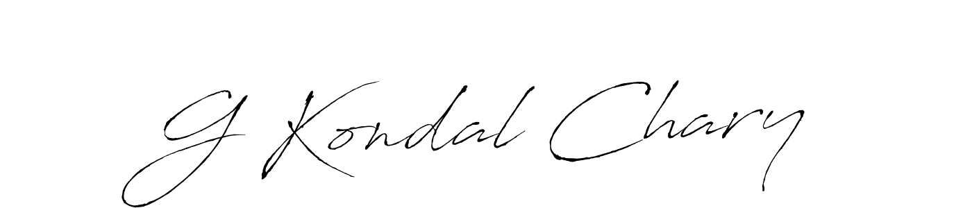 G Kondal Chary stylish signature style. Best Handwritten Sign (Antro_Vectra) for my name. Handwritten Signature Collection Ideas for my name G Kondal Chary. G Kondal Chary signature style 6 images and pictures png