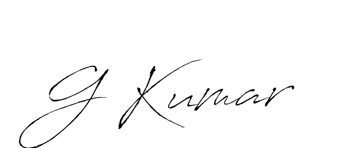 Design your own signature with our free online signature maker. With this signature software, you can create a handwritten (Antro_Vectra) signature for name G Kumar. G Kumar signature style 6 images and pictures png