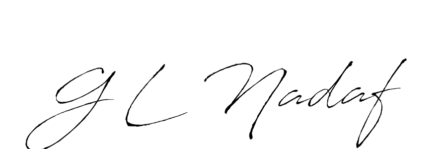 You should practise on your own different ways (Antro_Vectra) to write your name (G L Nadaf) in signature. don't let someone else do it for you. G L Nadaf signature style 6 images and pictures png