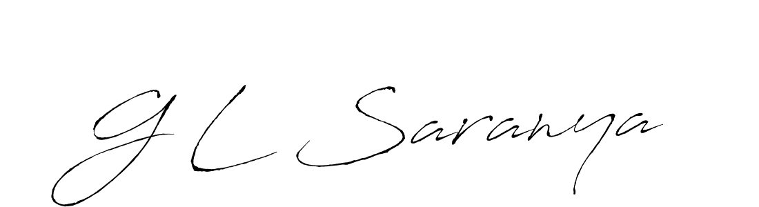 Create a beautiful signature design for name G L Saranya. With this signature (Antro_Vectra) fonts, you can make a handwritten signature for free. G L Saranya signature style 6 images and pictures png