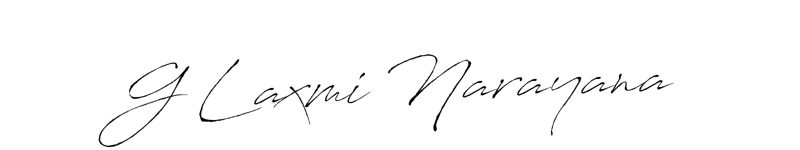 Use a signature maker to create a handwritten signature online. With this signature software, you can design (Antro_Vectra) your own signature for name G Laxmi Narayana. G Laxmi Narayana signature style 6 images and pictures png
