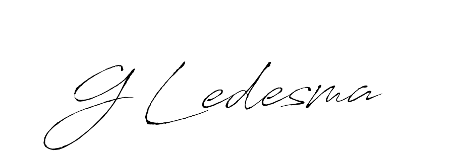 The best way (Antro_Vectra) to make a short signature is to pick only two or three words in your name. The name G Ledesma include a total of six letters. For converting this name. G Ledesma signature style 6 images and pictures png