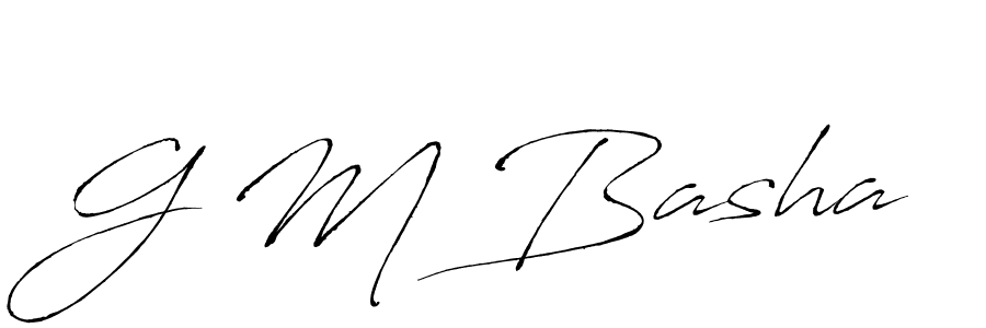 Make a beautiful signature design for name G M Basha. With this signature (Antro_Vectra) style, you can create a handwritten signature for free. G M Basha signature style 6 images and pictures png