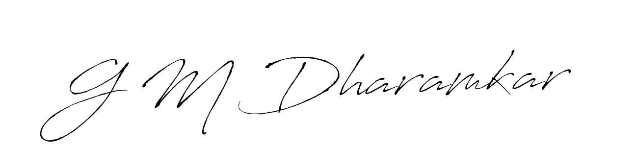 Design your own signature with our free online signature maker. With this signature software, you can create a handwritten (Antro_Vectra) signature for name G M Dharamkar. G M Dharamkar signature style 6 images and pictures png