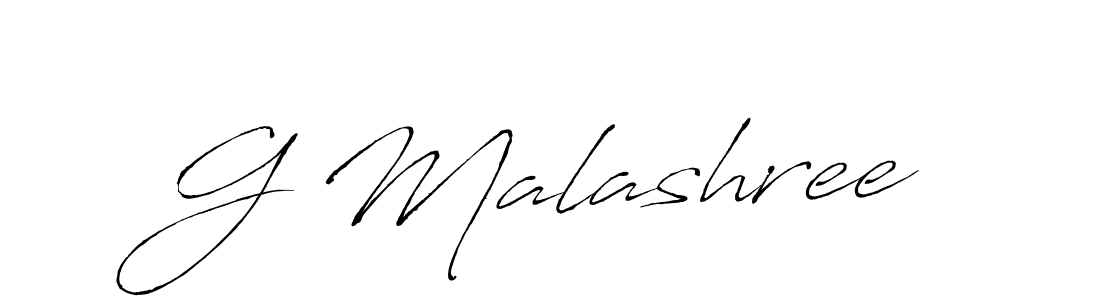 How to make G Malashree name signature. Use Antro_Vectra style for creating short signs online. This is the latest handwritten sign. G Malashree signature style 6 images and pictures png