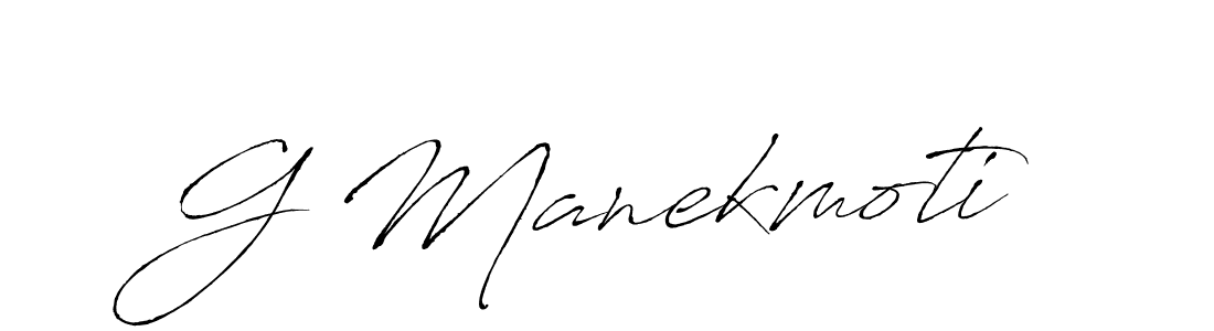 Make a beautiful signature design for name G Manekmoti. With this signature (Antro_Vectra) style, you can create a handwritten signature for free. G Manekmoti signature style 6 images and pictures png