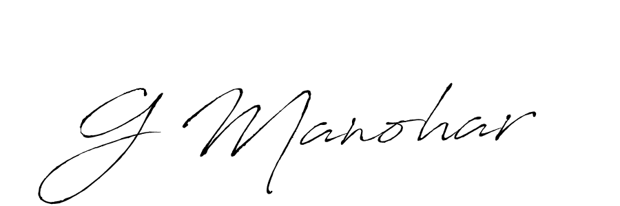 Design your own signature with our free online signature maker. With this signature software, you can create a handwritten (Antro_Vectra) signature for name G Manohar. G Manohar signature style 6 images and pictures png