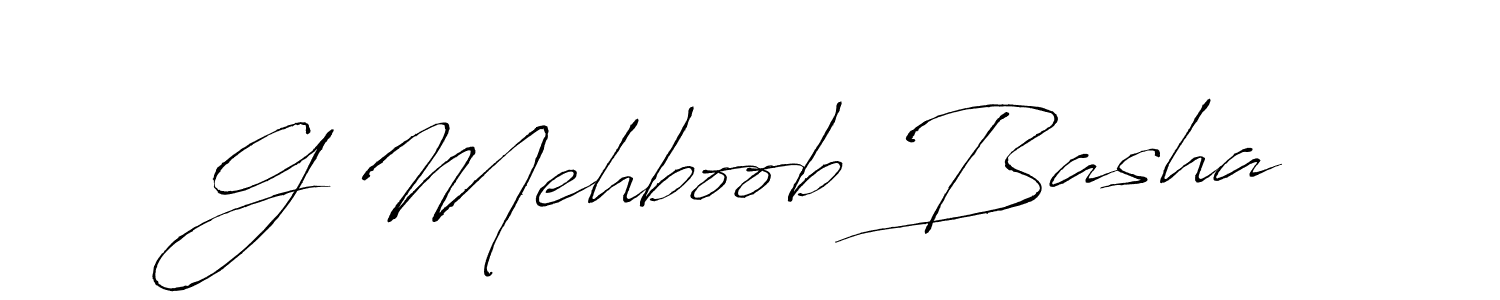 Create a beautiful signature design for name G Mehboob Basha. With this signature (Antro_Vectra) fonts, you can make a handwritten signature for free. G Mehboob Basha signature style 6 images and pictures png