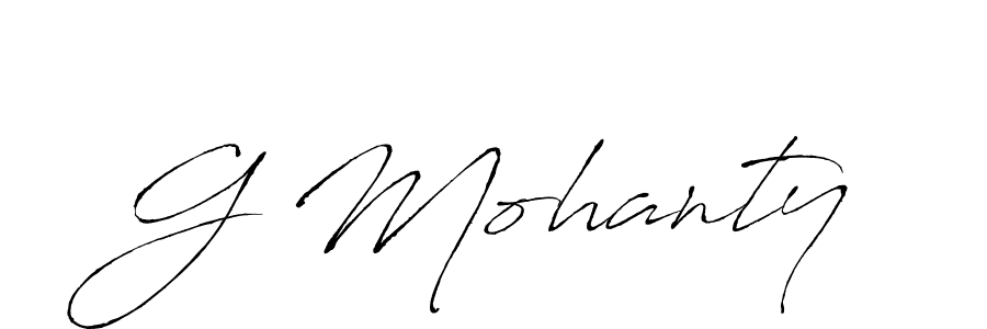 if you are searching for the best signature style for your name G Mohanty. so please give up your signature search. here we have designed multiple signature styles  using Antro_Vectra. G Mohanty signature style 6 images and pictures png