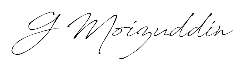 Practice writing G Moizuddin with the flow of Antro_Vectra lettering. A fantastic source of inspiration for developing your personal signature style. G Moizuddin signature style 6 images and pictures png