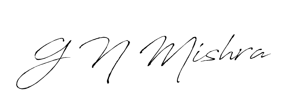 Make a beautiful signature design for name G N Mishra. With this signature (Antro_Vectra) style, you can create a handwritten signature for free. G N Mishra signature style 6 images and pictures png