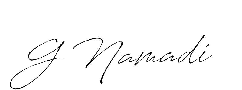Make a beautiful signature design for name G Namadi. With this signature (Antro_Vectra) style, you can create a handwritten signature for free. G Namadi signature style 6 images and pictures png