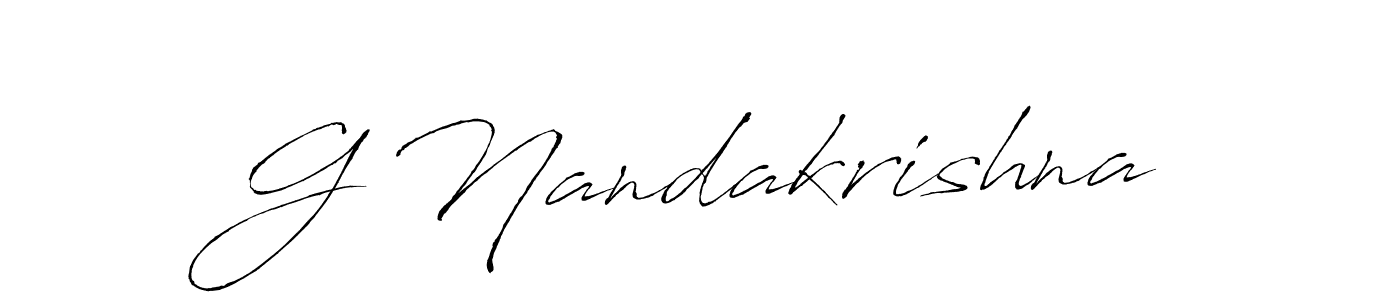 Make a beautiful signature design for name G Nandakrishna. With this signature (Antro_Vectra) style, you can create a handwritten signature for free. G Nandakrishna signature style 6 images and pictures png