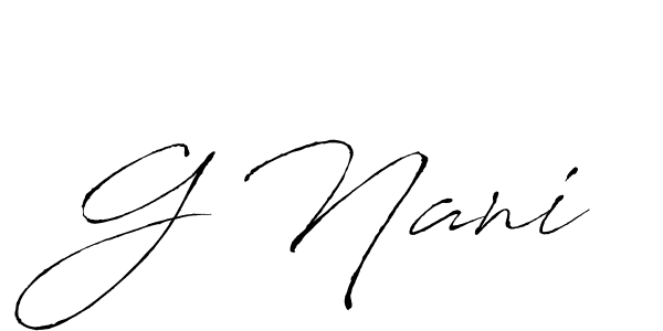 How to make G Nani signature? Antro_Vectra is a professional autograph style. Create handwritten signature for G Nani name. G Nani signature style 6 images and pictures png