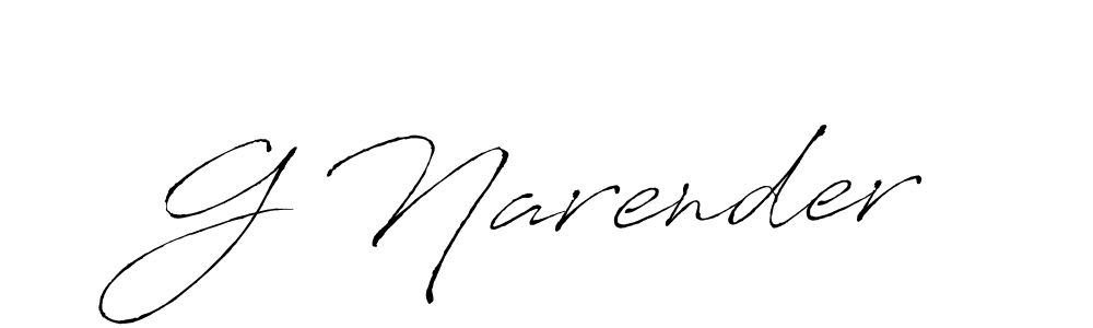 Design your own signature with our free online signature maker. With this signature software, you can create a handwritten (Antro_Vectra) signature for name G Narender. G Narender signature style 6 images and pictures png