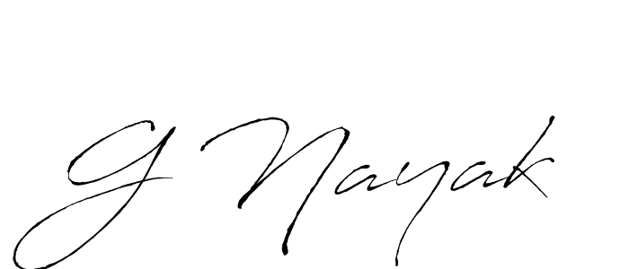 Create a beautiful signature design for name G Nayak. With this signature (Antro_Vectra) fonts, you can make a handwritten signature for free. G Nayak signature style 6 images and pictures png