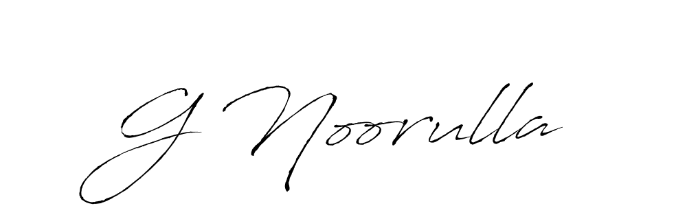 How to make G Noorulla name signature. Use Antro_Vectra style for creating short signs online. This is the latest handwritten sign. G Noorulla signature style 6 images and pictures png