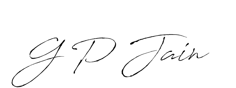 Make a beautiful signature design for name G P Jain. With this signature (Antro_Vectra) style, you can create a handwritten signature for free. G P Jain signature style 6 images and pictures png