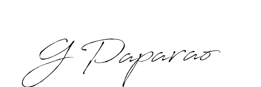 if you are searching for the best signature style for your name G Paparao. so please give up your signature search. here we have designed multiple signature styles  using Antro_Vectra. G Paparao signature style 6 images and pictures png