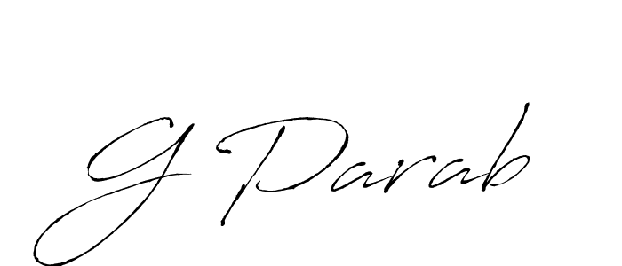 How to make G Parab name signature. Use Antro_Vectra style for creating short signs online. This is the latest handwritten sign. G Parab signature style 6 images and pictures png