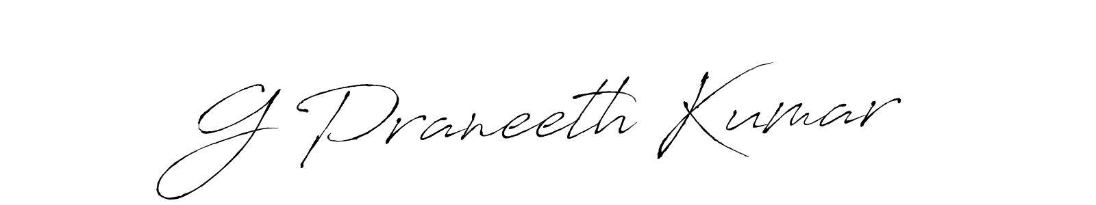 Use a signature maker to create a handwritten signature online. With this signature software, you can design (Antro_Vectra) your own signature for name G Praneeth Kumar. G Praneeth Kumar signature style 6 images and pictures png