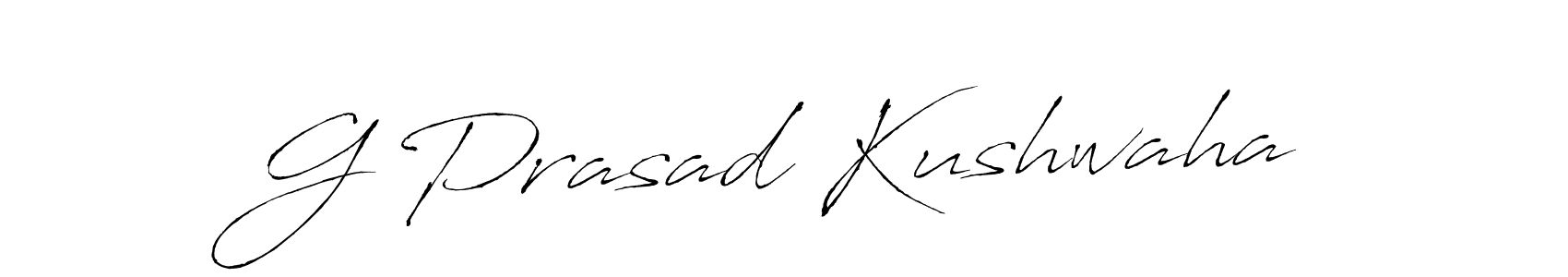 Make a beautiful signature design for name G Prasad Kushwaha. With this signature (Antro_Vectra) style, you can create a handwritten signature for free. G Prasad Kushwaha signature style 6 images and pictures png