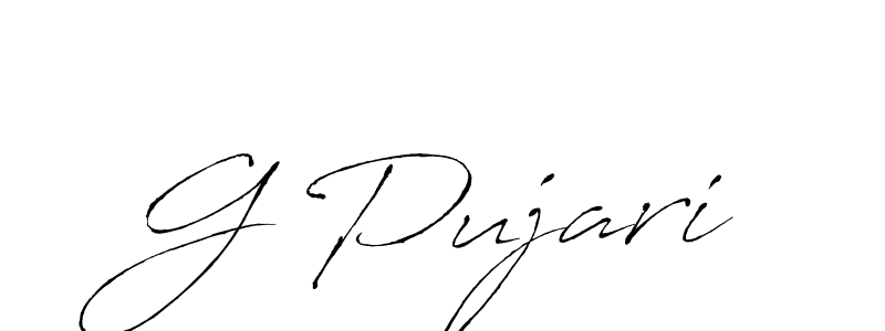 G Pujari stylish signature style. Best Handwritten Sign (Antro_Vectra) for my name. Handwritten Signature Collection Ideas for my name G Pujari. G Pujari signature style 6 images and pictures png