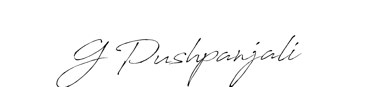 Create a beautiful signature design for name G Pushpanjali. With this signature (Antro_Vectra) fonts, you can make a handwritten signature for free. G Pushpanjali signature style 6 images and pictures png