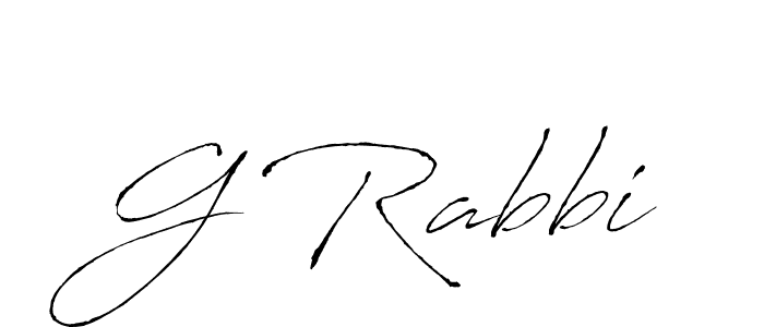 Make a beautiful signature design for name G Rabbi. With this signature (Antro_Vectra) style, you can create a handwritten signature for free. G Rabbi signature style 6 images and pictures png