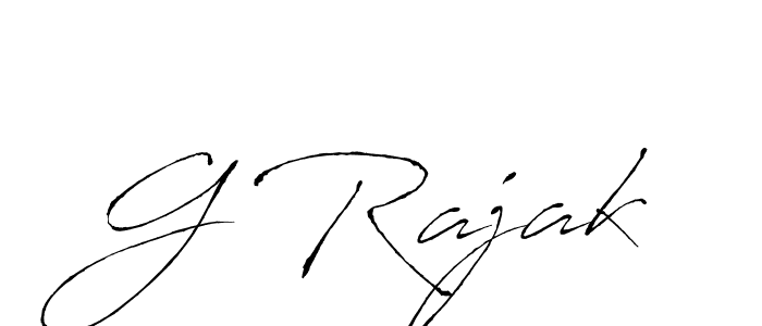 Use a signature maker to create a handwritten signature online. With this signature software, you can design (Antro_Vectra) your own signature for name G Rajak. G Rajak signature style 6 images and pictures png