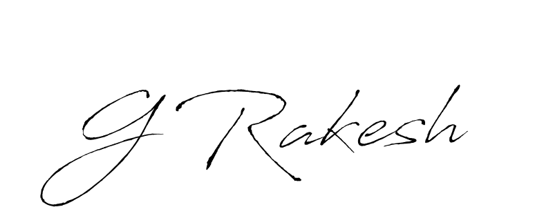 How to make G Rakesh name signature. Use Antro_Vectra style for creating short signs online. This is the latest handwritten sign. G Rakesh signature style 6 images and pictures png