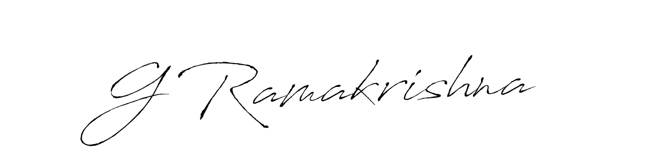 How to make G Ramakrishna signature? Antro_Vectra is a professional autograph style. Create handwritten signature for G Ramakrishna name. G Ramakrishna signature style 6 images and pictures png