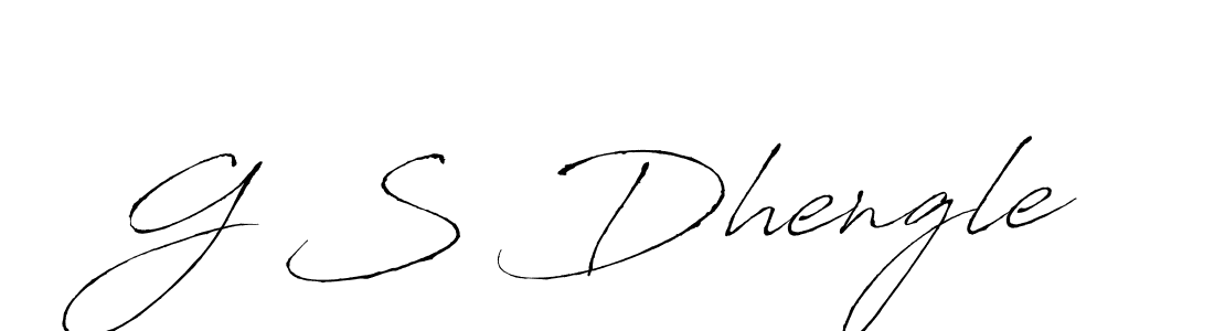 How to make G S Dhengle name signature. Use Antro_Vectra style for creating short signs online. This is the latest handwritten sign. G S Dhengle signature style 6 images and pictures png