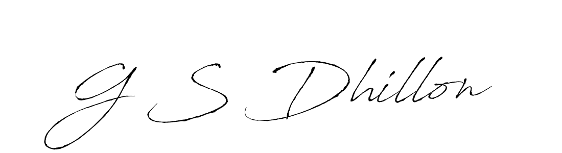 How to make G S Dhillon name signature. Use Antro_Vectra style for creating short signs online. This is the latest handwritten sign. G S Dhillon signature style 6 images and pictures png