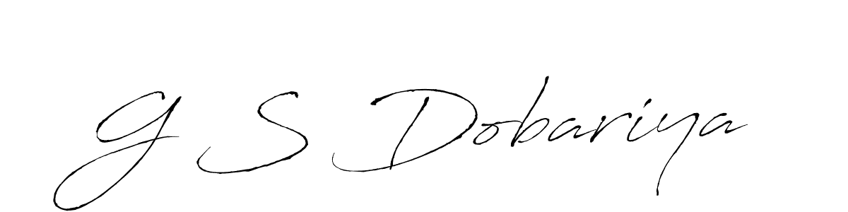 How to make G S Dobariya name signature. Use Antro_Vectra style for creating short signs online. This is the latest handwritten sign. G S Dobariya signature style 6 images and pictures png