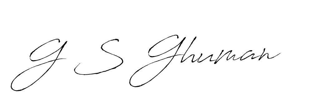 G S Ghuman stylish signature style. Best Handwritten Sign (Antro_Vectra) for my name. Handwritten Signature Collection Ideas for my name G S Ghuman. G S Ghuman signature style 6 images and pictures png