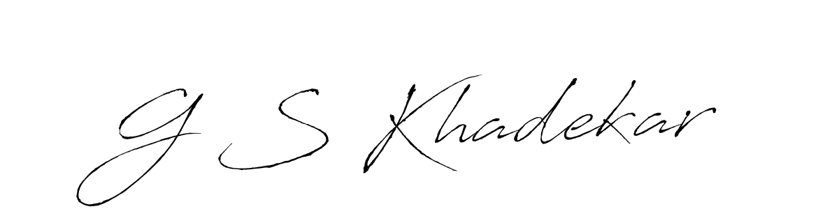 Make a beautiful signature design for name G S Khadekar. With this signature (Antro_Vectra) style, you can create a handwritten signature for free. G S Khadekar signature style 6 images and pictures png