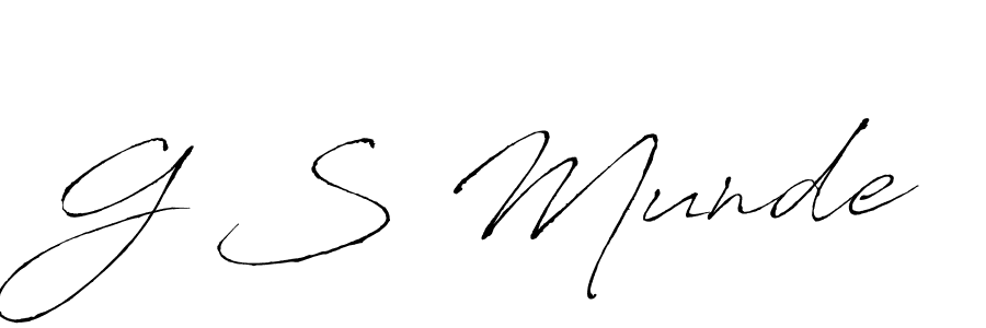 Make a beautiful signature design for name G S Munde. With this signature (Antro_Vectra) style, you can create a handwritten signature for free. G S Munde signature style 6 images and pictures png