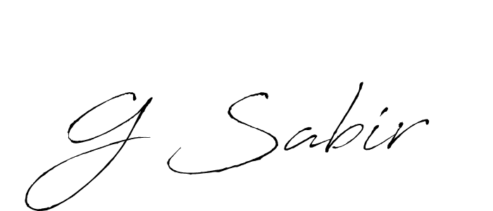 Make a beautiful signature design for name G Sabir. With this signature (Antro_Vectra) style, you can create a handwritten signature for free. G Sabir signature style 6 images and pictures png