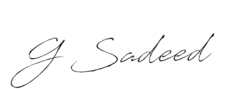 How to make G Sadeed signature? Antro_Vectra is a professional autograph style. Create handwritten signature for G Sadeed name. G Sadeed signature style 6 images and pictures png