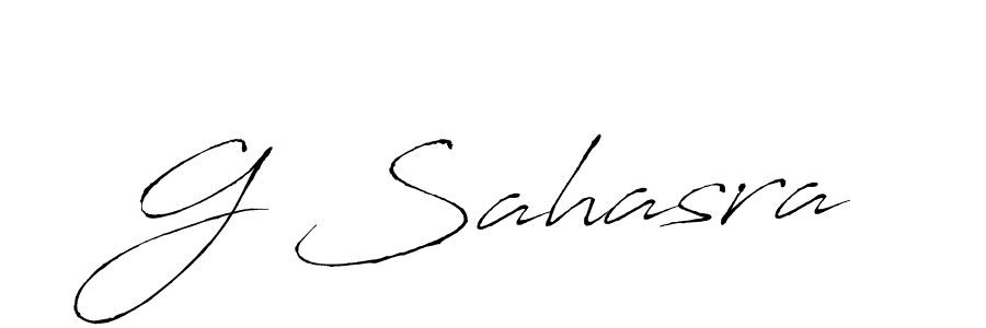 Make a beautiful signature design for name G Sahasra. With this signature (Antro_Vectra) style, you can create a handwritten signature for free. G Sahasra signature style 6 images and pictures png
