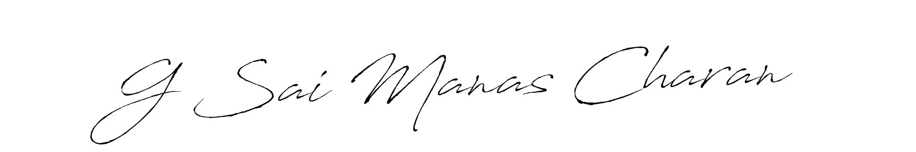 Design your own signature with our free online signature maker. With this signature software, you can create a handwritten (Antro_Vectra) signature for name G Sai Manas Charan. G Sai Manas Charan signature style 6 images and pictures png