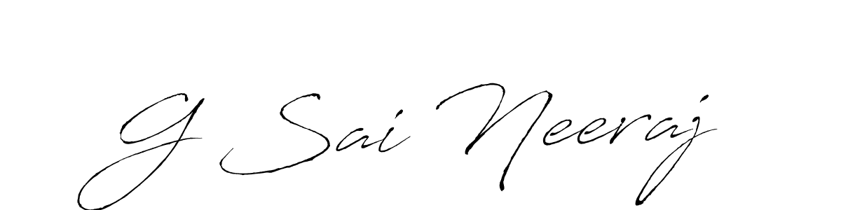 Create a beautiful signature design for name G Sai Neeraj. With this signature (Antro_Vectra) fonts, you can make a handwritten signature for free. G Sai Neeraj signature style 6 images and pictures png