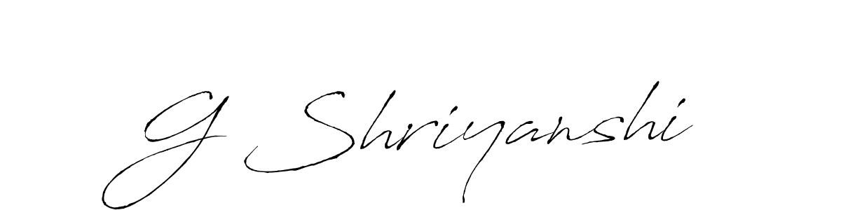 Use a signature maker to create a handwritten signature online. With this signature software, you can design (Antro_Vectra) your own signature for name G Shriyanshi. G Shriyanshi signature style 6 images and pictures png