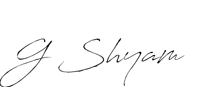 Make a beautiful signature design for name G Shyam. With this signature (Antro_Vectra) style, you can create a handwritten signature for free. G Shyam signature style 6 images and pictures png