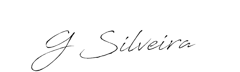 The best way (Antro_Vectra) to make a short signature is to pick only two or three words in your name. The name G Silveira include a total of six letters. For converting this name. G Silveira signature style 6 images and pictures png